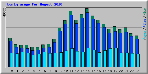 Hourly usage for August 2016