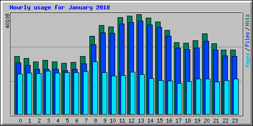 Hourly usage for January 2018