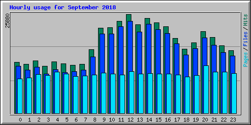 Hourly usage for September 2018